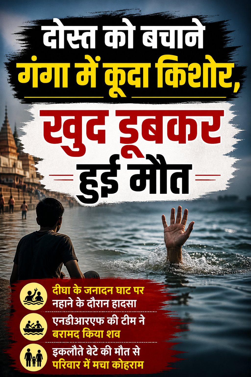 दोस्त को बचाने गंगा में कूदा किशोर, खुद डूबकर मौत